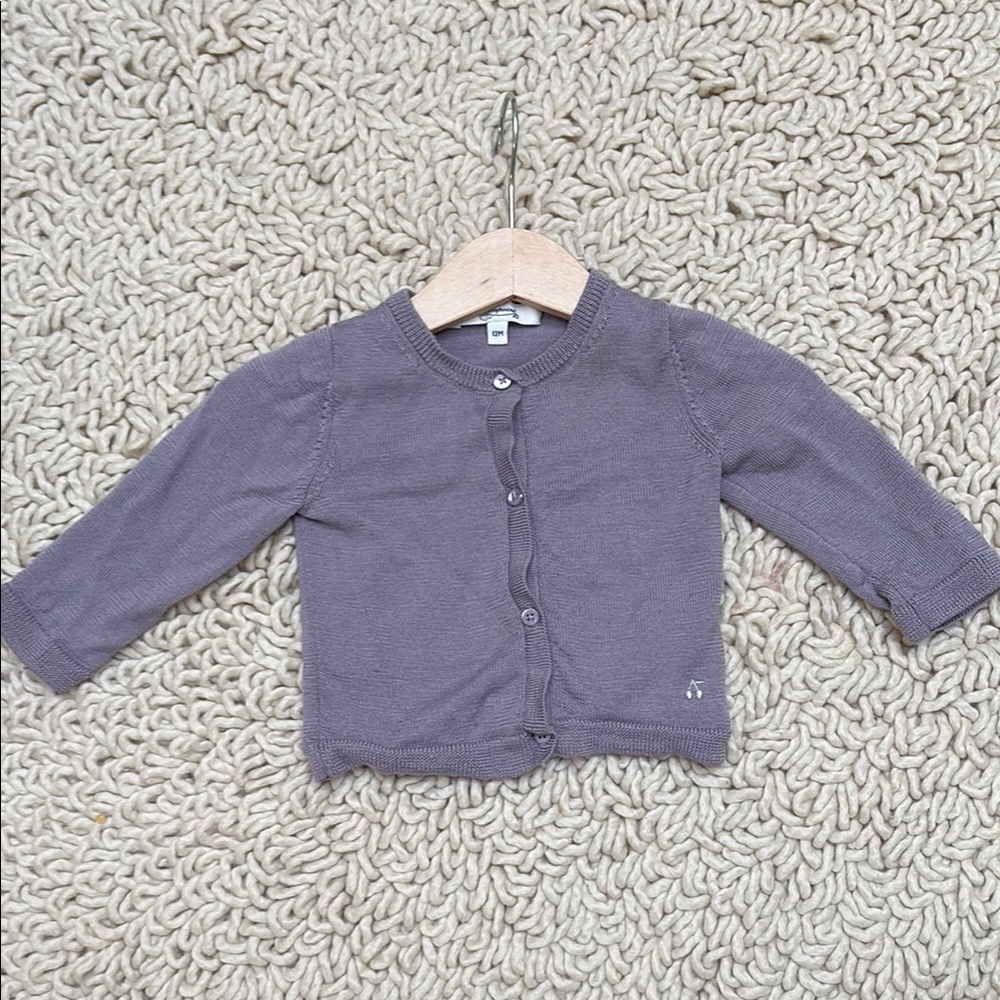 Bonpoint Purple Cardigan Sweater
